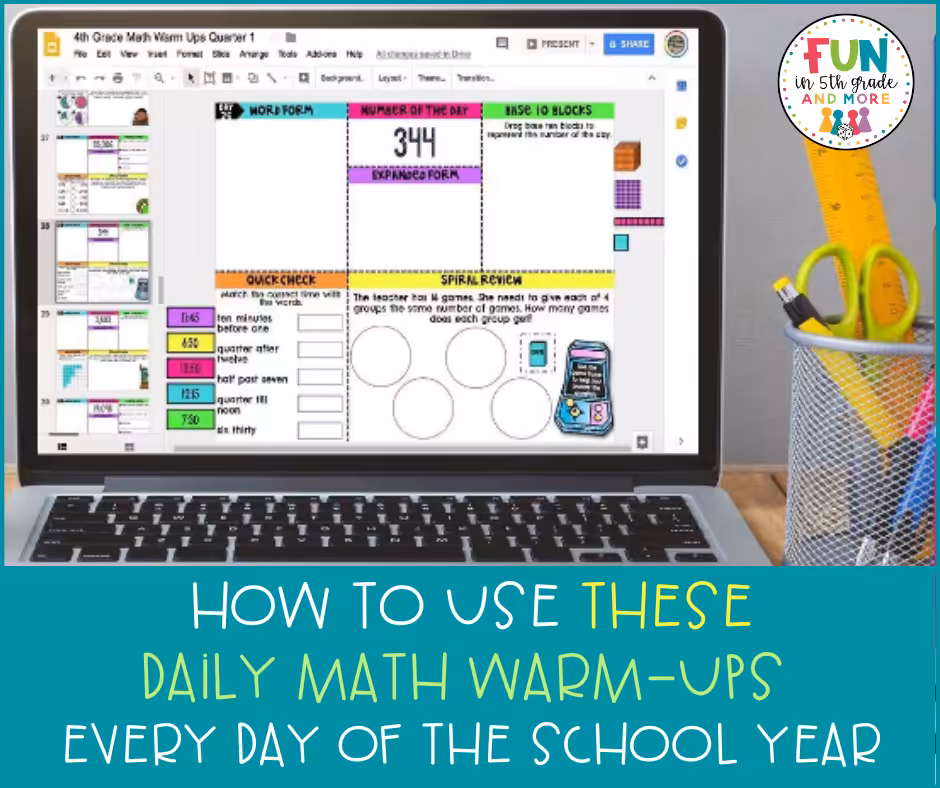 How to use these daily math warm-ups everyday of the school year